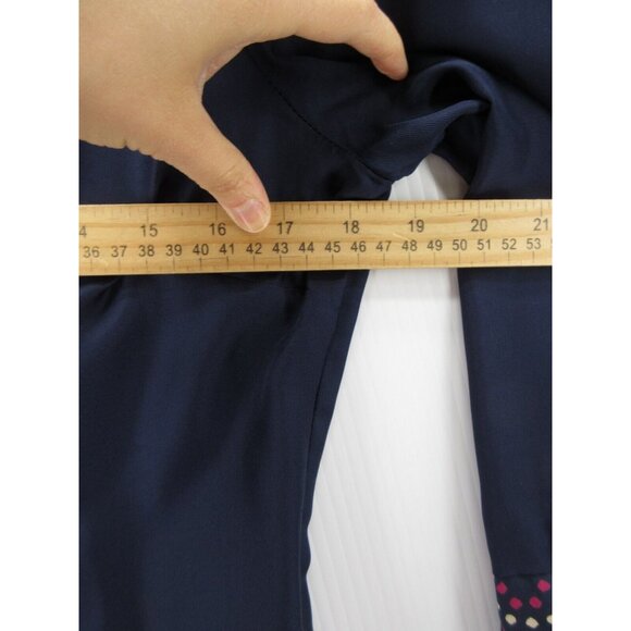 CK Bradley Top 6 Silk Blouse Round Neck Side Zip Career Colorful - Picture 5 of 11